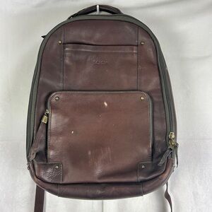 SOLO Vintage Reade Brown Leather Backpack Fits 15.6" Laptop Padded Travel Office